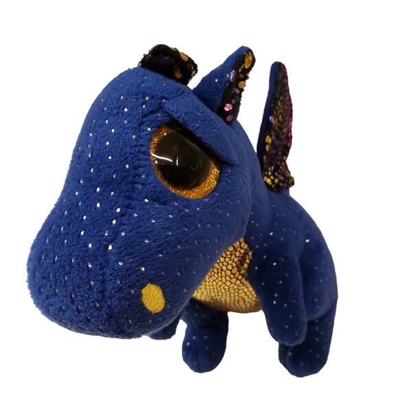TY Beanie Baby Blue Dragon Saffire Blue Dragon Plush Doll 6 Inch - Picture 8 of 10